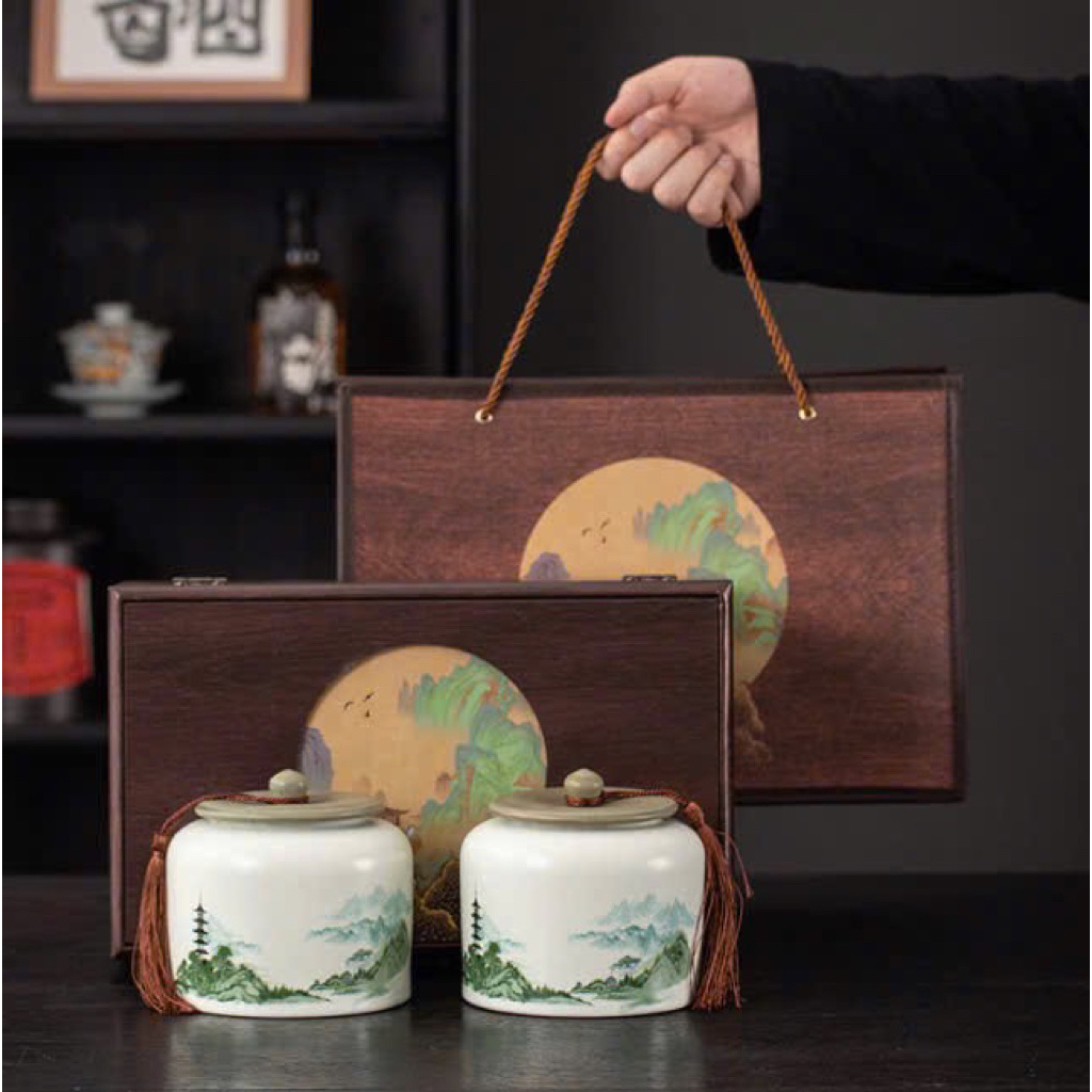 [Nhiều mẫu] Hũ đựng trà gốm tử sa in họa tiết, hũ đựng trà gốm cao cấp Dona Home Decor