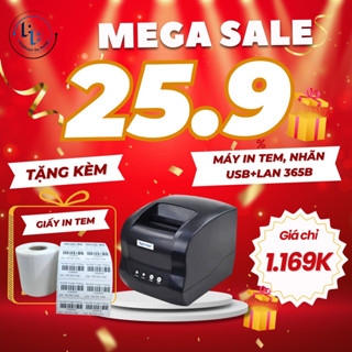 [IN ĐIỆN THOẠI] Máy in đơn hàng, tem nhãn khổ A7, 2 tem Xprinter 365B, máy in đơn kết nối điện thoại khổ A7, 2 tem 35x22