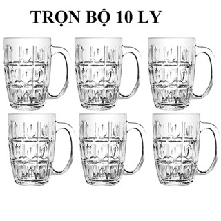   Ly Nhựa  COMBO 10 Ly Mecal uống bia giả thủy tinh Cao Cấp dùng cho Gia đình hàng quán Nhà hàng Cốc uống nước Beer 