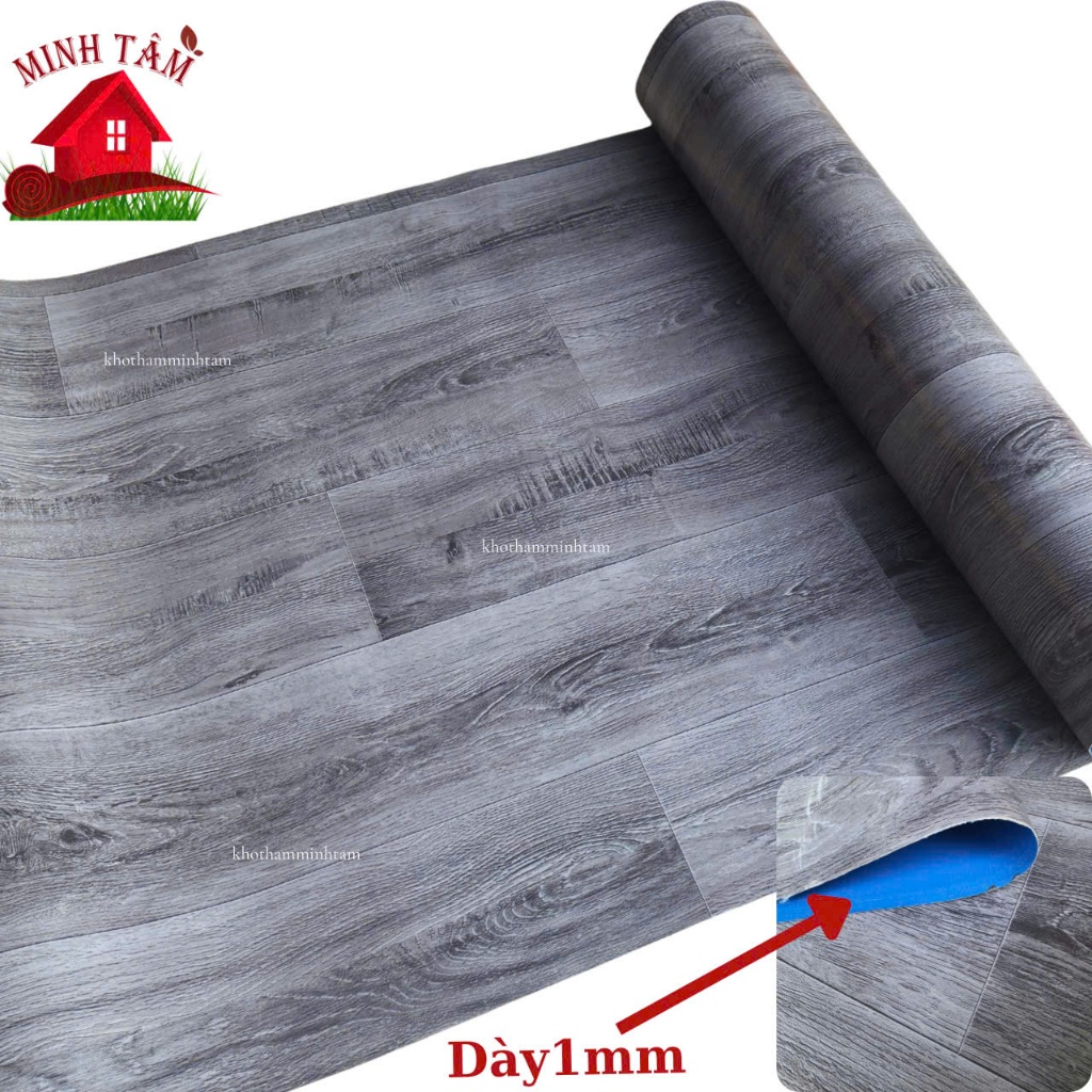 🪵 THẢM SIMILI TRẢI SÀN VÂN GỖ ĐẾ XANH DÀY 1MM – CHỐNG NƯỚC, DỄ LAU CHÙI, KHÔNG BẮT LỬA 🪵