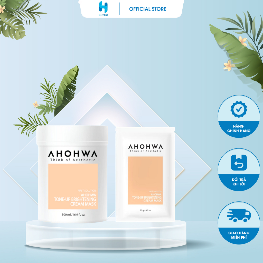 Mặt Nạ Ủ Trắng AHOHWA Tone-Up Brightening Cream Dưỡng Âm, Trắng Da, Mờ Thâm