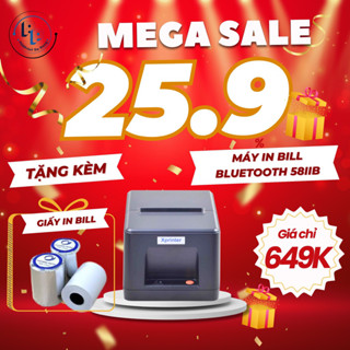 [IN BLUETOOTH] Máy in bill tính tiền Xprinter 58iiB khổ 58mm kết nối điện thoại cổng Bluetooth, máy in bill chính hãng