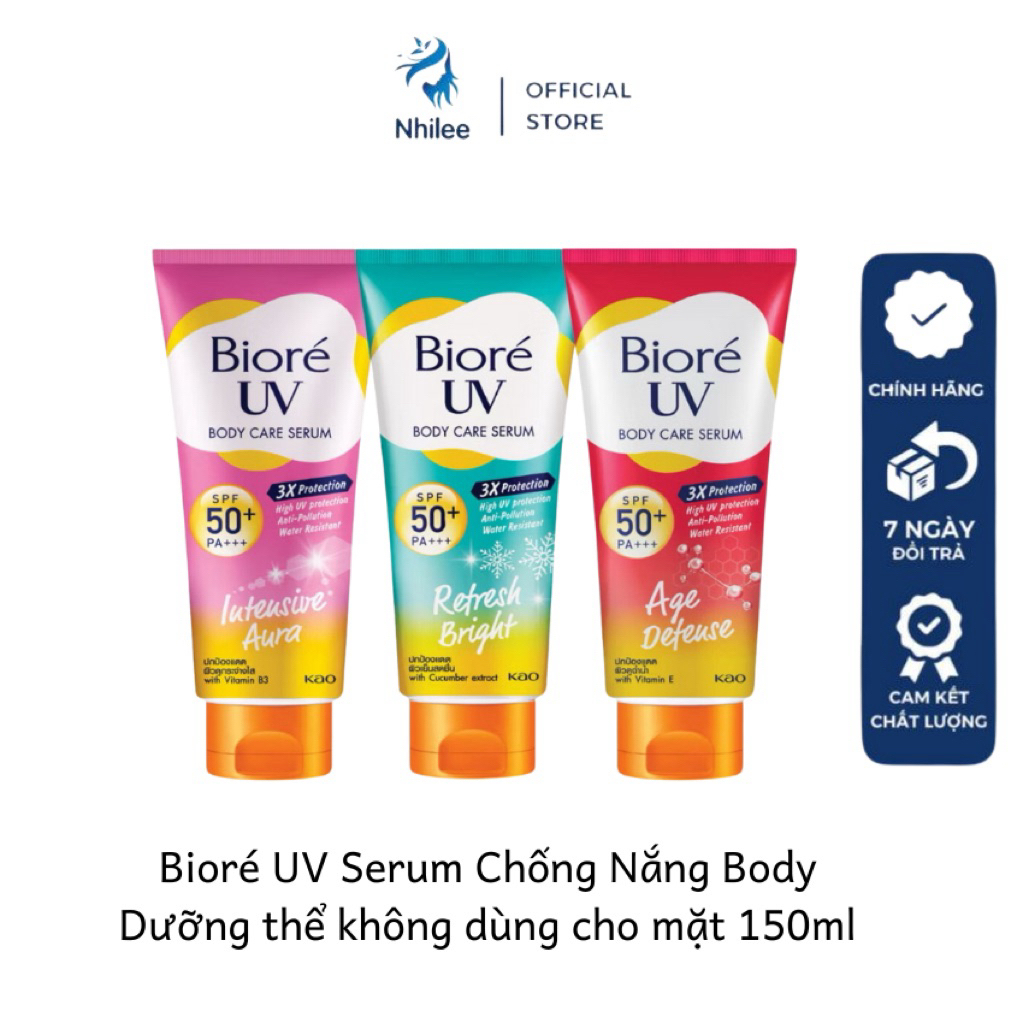150ml Serum chống nắng body dưỡng thể Bioré UV NL092 dưỡng ẩm, chống nước, kháng bụi mịn SPF50/PA+++