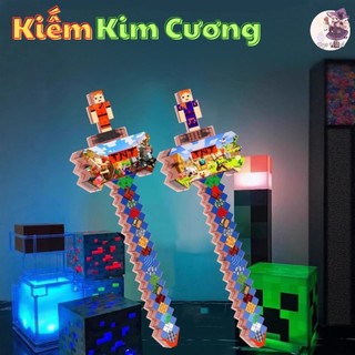  Đồ Chơi Kiếm Kim Cương Phát Sáng Minecraft TNT Có Đèn LED Kèm Nhạc Chất Liệu Cao Cấp Đổi Nhiều Màu Cho Bé 