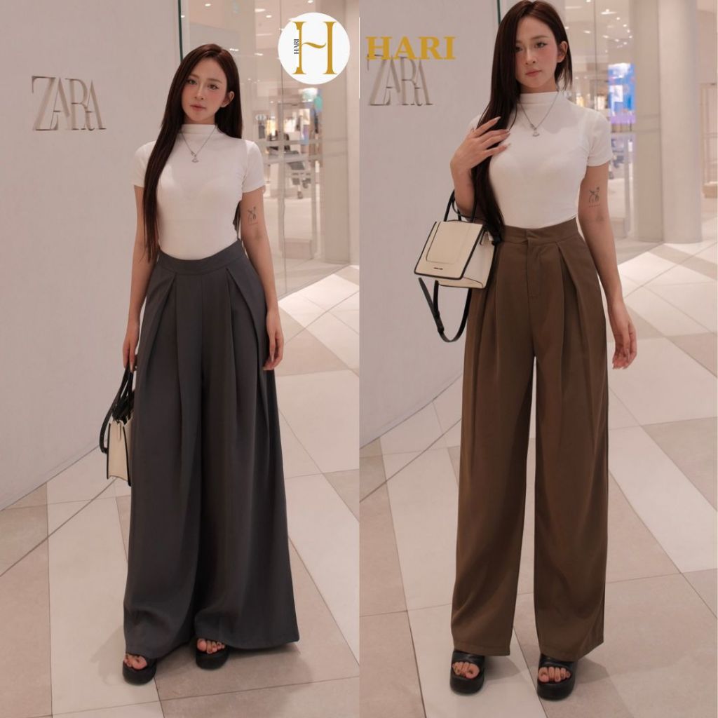 Quần tây ống rộng Hari dáng suông ly giữa chất cao cấp 382 | BigBuy360 - bigbuy360.vn