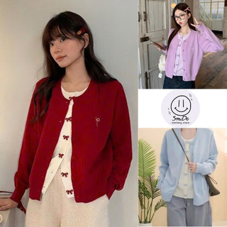  Áo Khoác Len Cardigan Thêu Nơ Mùa Thu Đông Phong Cách Hàn Quốc Áo Len Dệt Kim Giả Cặp Dành Cho Nữ Len Qccc | Smide 