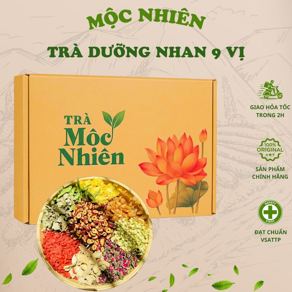 Trà dưỡng nhan 9 vị hỗ trợ thư giãn, giúp ngủ ngon, chăm sóc da, giữ dáng TRÀ MỘC NHIÊN