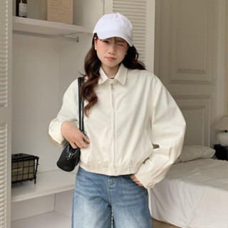 Áo Khoác Kaki Croptop Nữ Dáng Ngắn Form Rộng Basic Phong Cách Ulzzang Mùa Thu Đông Noiree - NA587