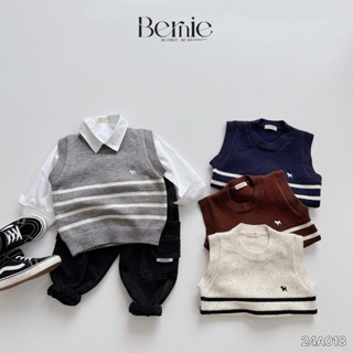  Áo gile len hoạ tiết kẻ ngang bé trai áo gile len giữ ấm cho bé 