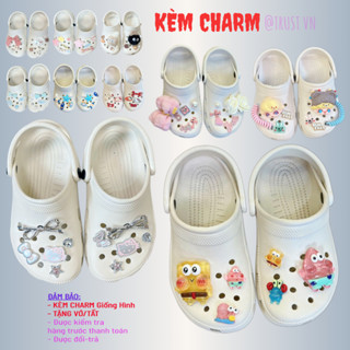  Sục Cross CLog Classic Kèm Set Charm Jibbit Bọt Biển Khổng Lồ Siêu Dễ Thương Dép Đúc Nguyên Khối Nam Nữ trustvnxk 