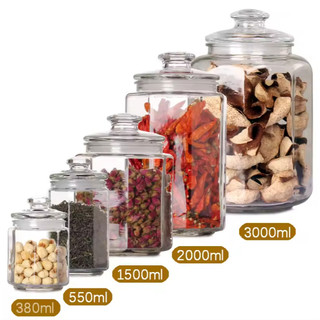 Hũ lọ thủy tinh đựng gia vị lục giác 1.5 lít Kèm Nắp Thủy Tinh