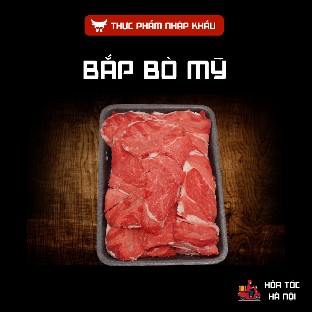 Bắp Hoa Bò Mỹ Black Angus Cao Cấp Khay 500gr Ăn Lẩu, Xào, Nhúng Phở,...