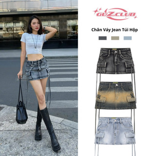 Chân Váy Ngắn Túi Hộp Y2K Denim Cạp Trễ, Chân Váy Jean Ôm Túi Hộp Có Lót Quần 3 Màu GuZ.CLUB - M1