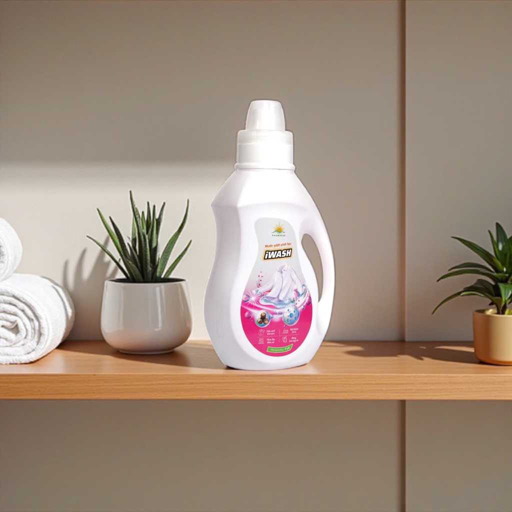 Nước Giặt Sinh Học IWASH (màu hồng) chai 1L