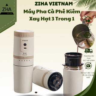  Máy pha cà phê mini 3 trong 1 xay hạt pha cà phê giữ nhiệt không dây tiện lợi 