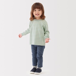 MUJI Áo Thun Cổ Tròn Vải Double-Brushed Dài Tay - Em Bé 