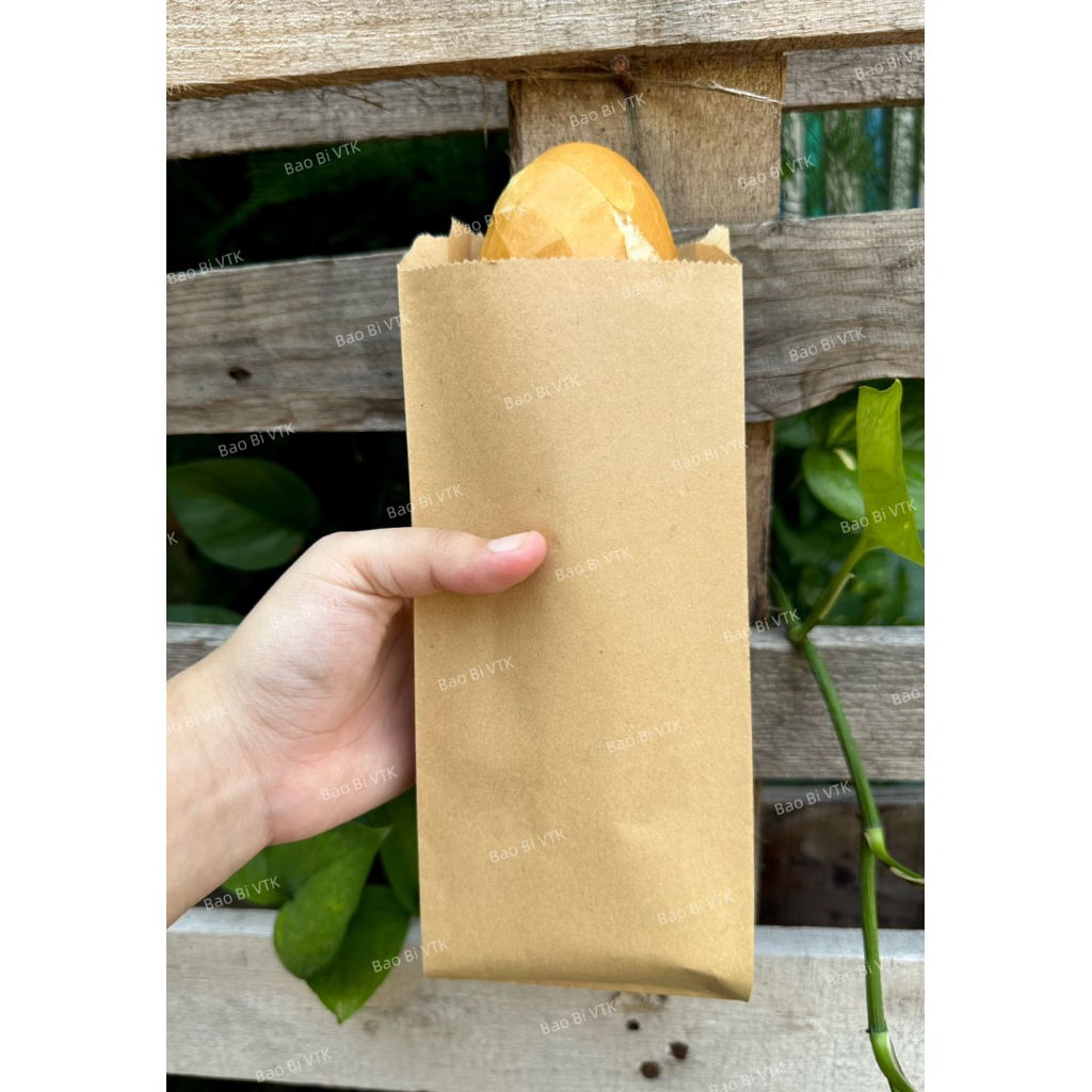 1.000 Túi Bánh Mì Kraft Dày, Túi Bánh Mì Giấy Trắng - Túi Giấy Kraft Đựng Bánh Mì, Chuối Chiên,…