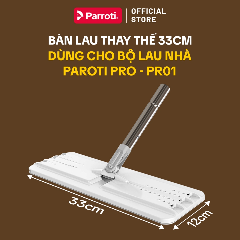 Phụ Kiện Bàn Lau Thay Thế 33cm Dùng Cho Bộ lau Nhà Parroti Pro - PR01