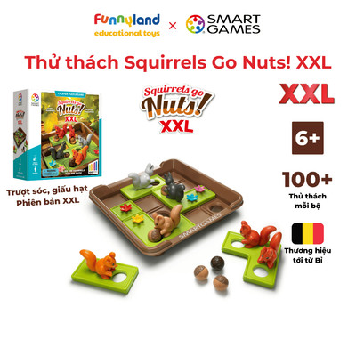 Thử thách Squirrels Go Nuts! XXL, đồ chơi trí tuệ giải đố Smartgames, rèn luyện tư duy cho bé