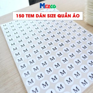150 Tem dán size quần áo - Tem siêu dính, mực rõ nét không nhèo - hàng đẹp bao đổi trả