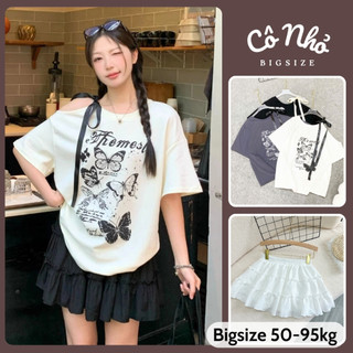  SET Áo Váy Bigsize Nữ Áo Thun Trễ Vai Form Rộng Kèm Chân Váy Ngắn Dễ Thương A307 CV409 