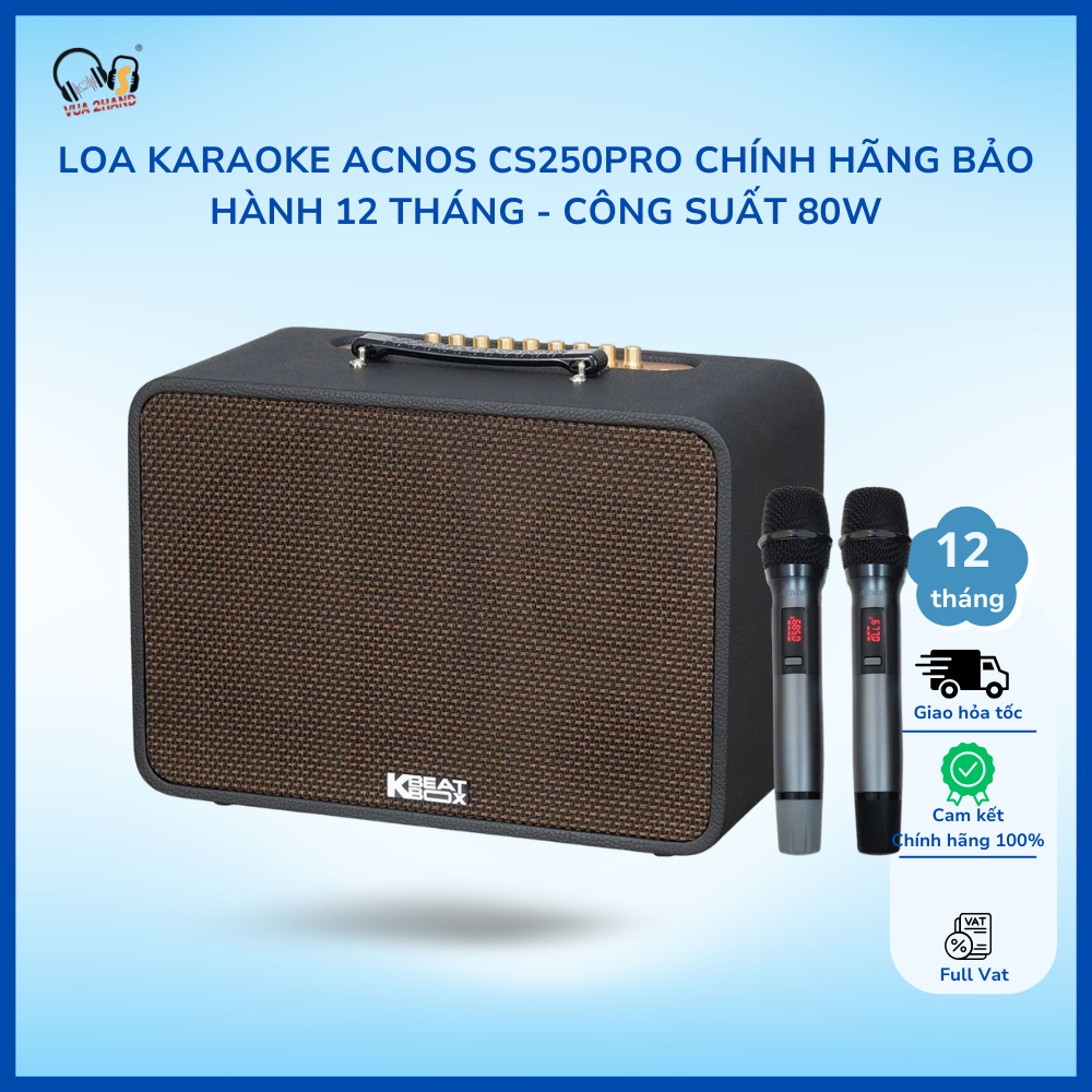 Loa karaoke Acnos CS250PRO chính hãng công suất 80W bảo hành 12 tháng