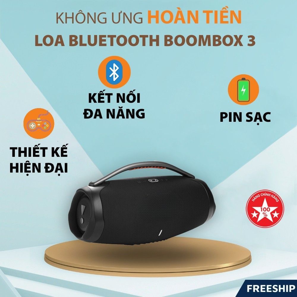 Loa Bluetooth boombox 3 Không Dây Công Suất 60W Bass Căng Âm Thanh Cực Đỉnh Đa Dạng Cổng Kết Nối