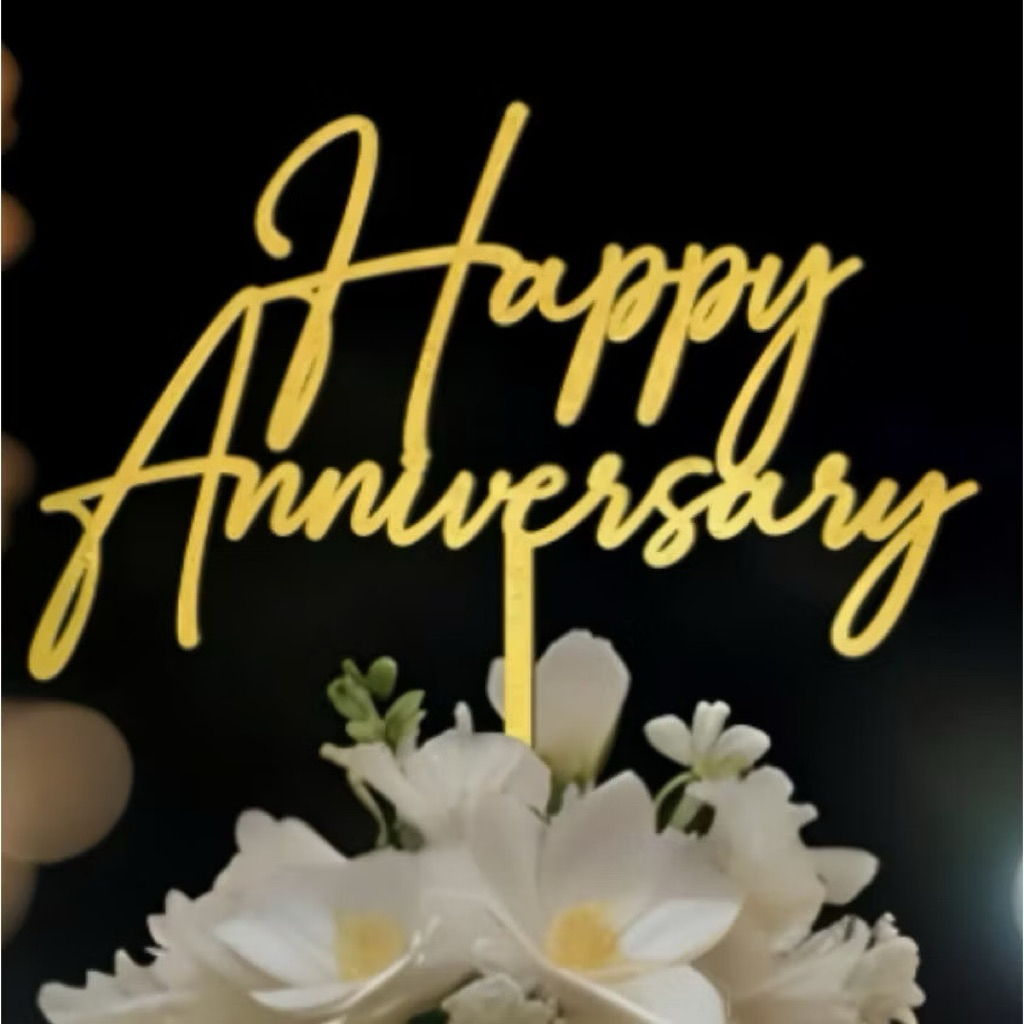 Combo 10 thẻ mica anniversary trang trí bánh kem