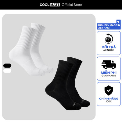 [MUA 2 GIẢM 5%]Combo 2 Tất Vớ thể thao cổ dài chống trượt tập gym thể thao Coolmate