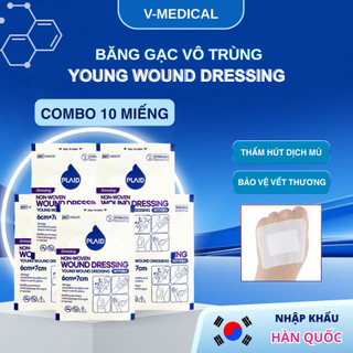  Combo 10 Băng gạc vô trùng Young Wound Dressing - Băng dán vết thương bảo vệ và hút dịch vết thương 