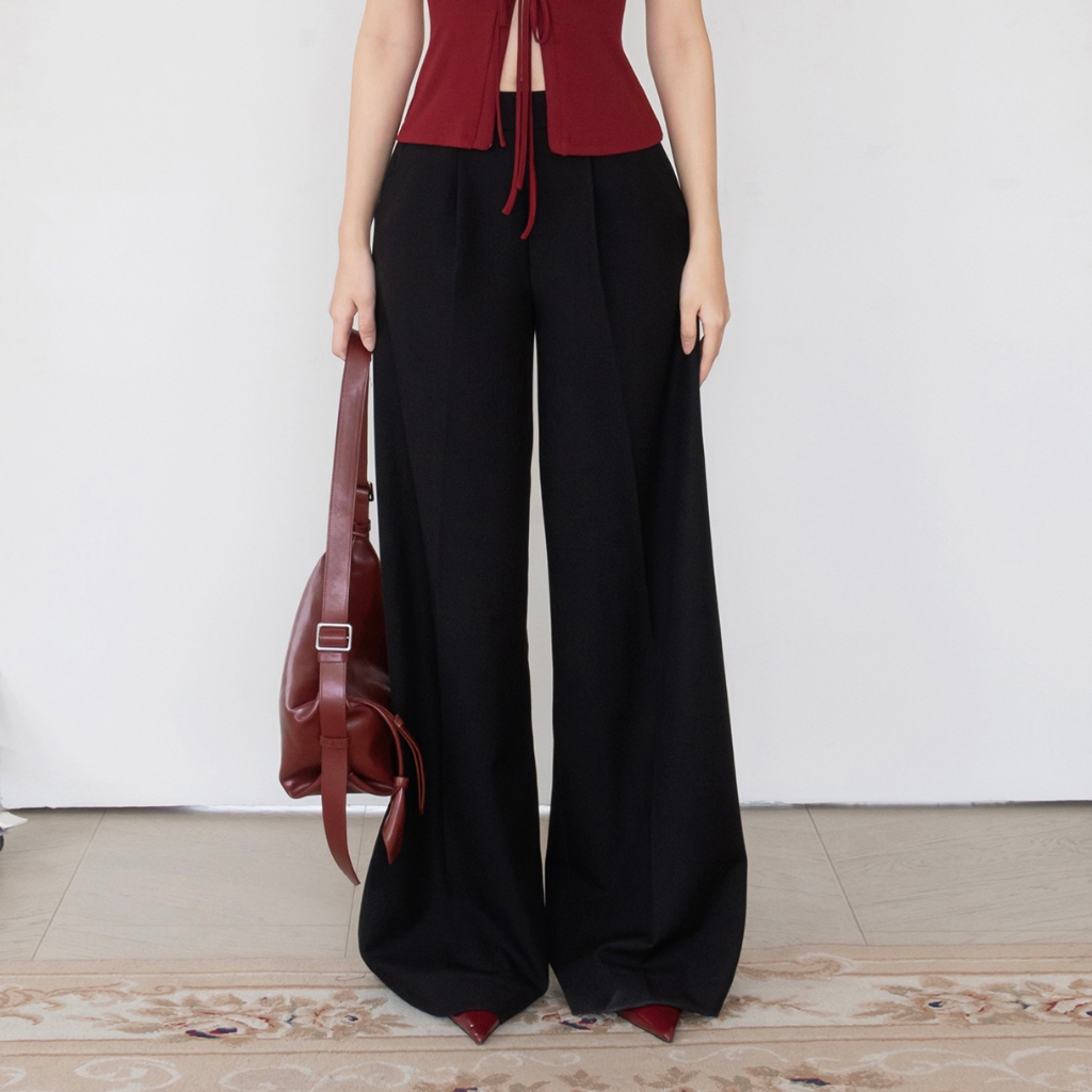 JAC PANTS – Confi | Quần lưng cao nữ, ống suông rộng, cạp vừa trên rốn dễ phối đồ.