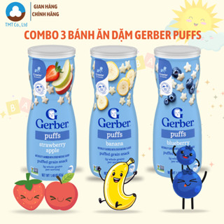 Combo 3 Bánh Ăn Dặm  Nestle Gerber Puffs hình ngôi sao - HÀNG CHÍNH HÃNG