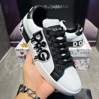 Giày Nam trắng Thêu Chữ Phối 2 màu Đen Trắng Sắc Nét - Giày Nam Nữ Hàng Quảng Châu Cao Cấp