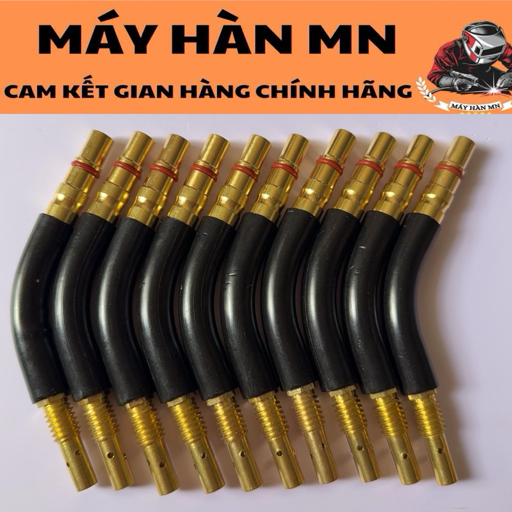 Cổ cong 200A ren nhuyễn và ren thưa dùng cho mỏ hàn Mig 200A có nối béc 200A