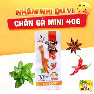  Giảm 40% | Mini | Chân Gà Giòn Dai Mini Tiệm nhà Pula | Snack Chân Gà T.A.P Food Cay Cay Ăn Liền 40gram | Ngon Dễ Nghiện 
