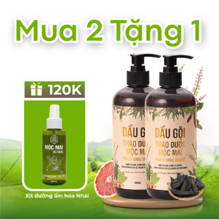 Combo 2 Dầu Gội Ngăn Rụng, Mọc Tóc Chiết Xuất Từ 8 Nguyên Liệu Thảo Dược Thiên Nhiên Mộc Mai Herbal