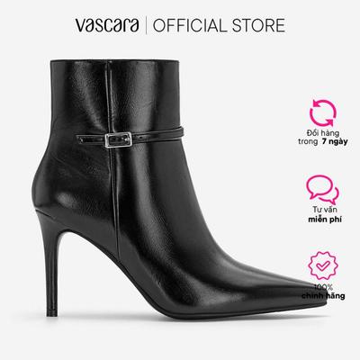Vascara Giày Boots Gót Nhọn Quai Gài Trang Trí - BOT 0945