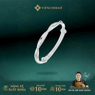  Kiềng tay bạc lắc tay bạc S999 trơn xoắn lấp lánh - Viễn Chí Bảo K400001 