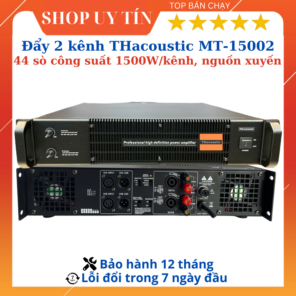Mẫu đẩy 2 kênh THacoustic 44 sò, UBL-MT100002 32 sò và 24 sò công suất, Nguồn xuyến . Phù hợp cho gi