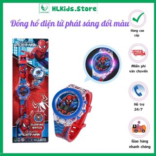 Đồng hồ siêu nhân nhện, đồng hồ đeo tay đèn LED đổi màu nhiều mẫu cho bé trai+ gái