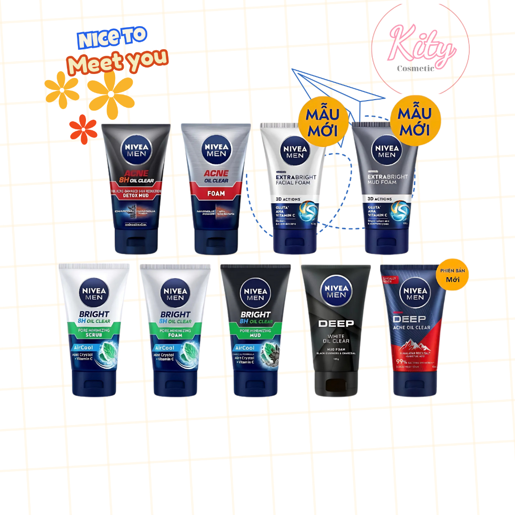 Sữa rửa mặt nivea MEN 100g