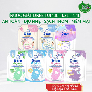  Nước giặt Dnee thơm mềm dịu nhẹ hữu cơ cho bé Dnee Thái Lan túi lớn 1400ml  1300ml 1100ml 