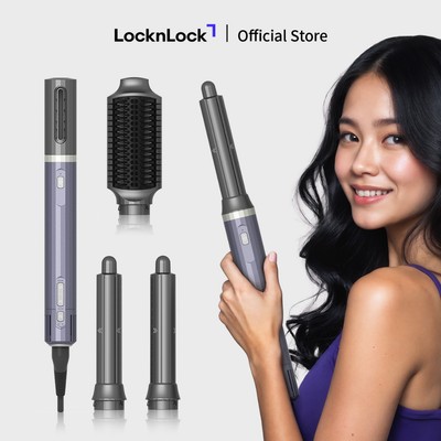 Máy sấy tạo kiểu LocknLock Multi hair styling dryer ENA526GRY 4 đầu sấy đa năng, công nghệ ion âm, động cơ BLDC