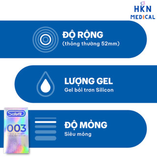 Bao cao su CỰC SIÊU MỎNG Safefit 0.029mm - 3 chiếc ( bạc )