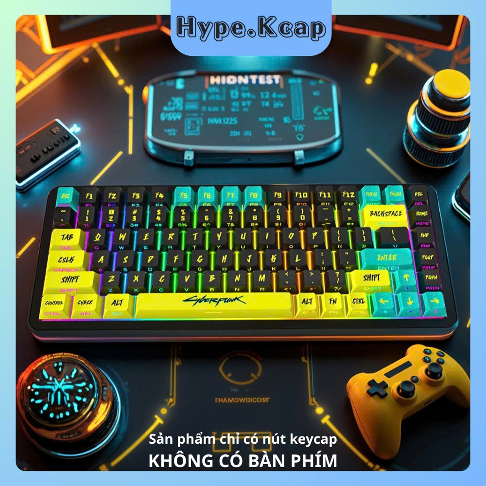 Keycap Cyberpunk xuyên led dành cho bàn phím cơ Cherry Profile| CyberPunk Keycap Nút bàn phím cơ