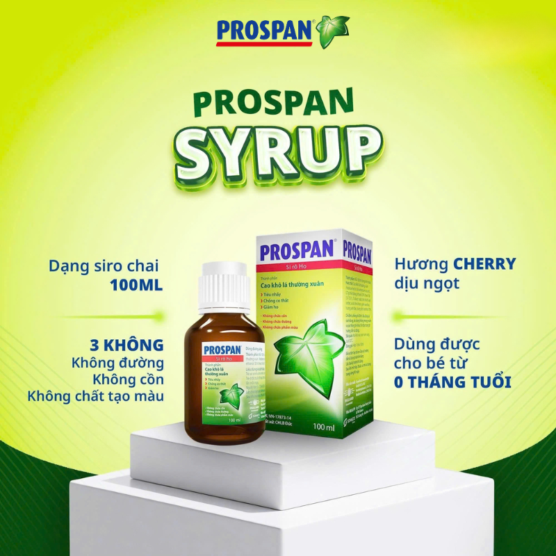 Siro Prospan Cough Syrup hỗ trợ giảm ho cho bé và người lớn 100ml