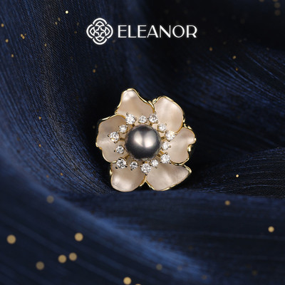 Ghim cài áo nam nữ Eleanor Accessories hình hoa đính đá phụ kiện thời trang trâm cài áo 10547