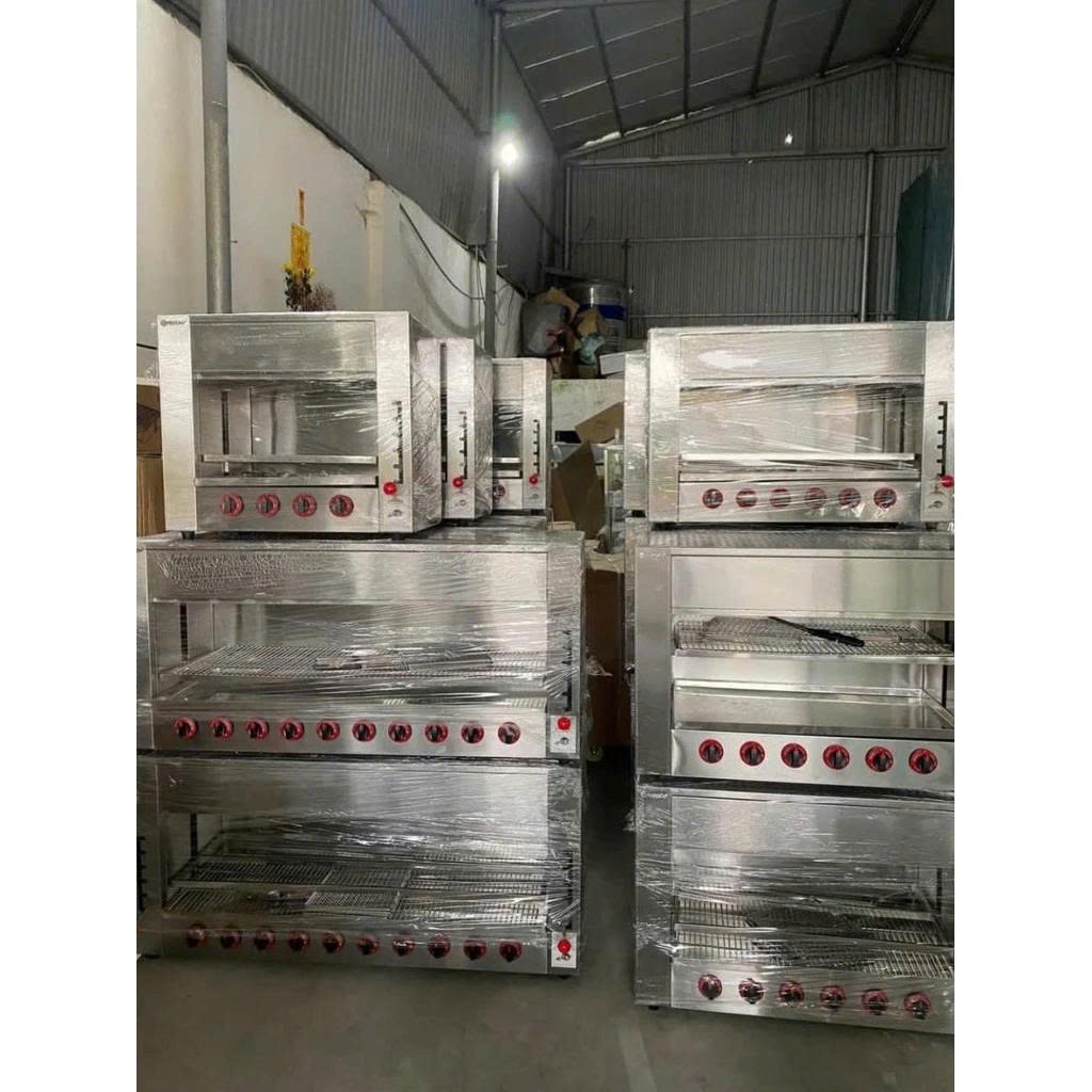 Lò nướng salamander 6 họng inox 304. Hàng công ty chính hang Bh 12 tháng Tặng Van Gas Gia đình