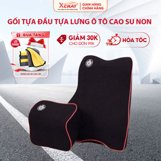 Gối tựa đầu và lưng cao su non ô tô XCHAT đàn hồi cực tốt , chống đau mỏi lưng cho ghế ô tô và văn phòng