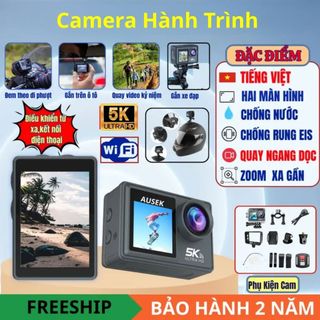  Camera Hành Trình 5k Gopro Ausek Máy Quay Vlog Cầm Tay Màn Hình Kép Tích Hợp Chống Rung Chống Nước 